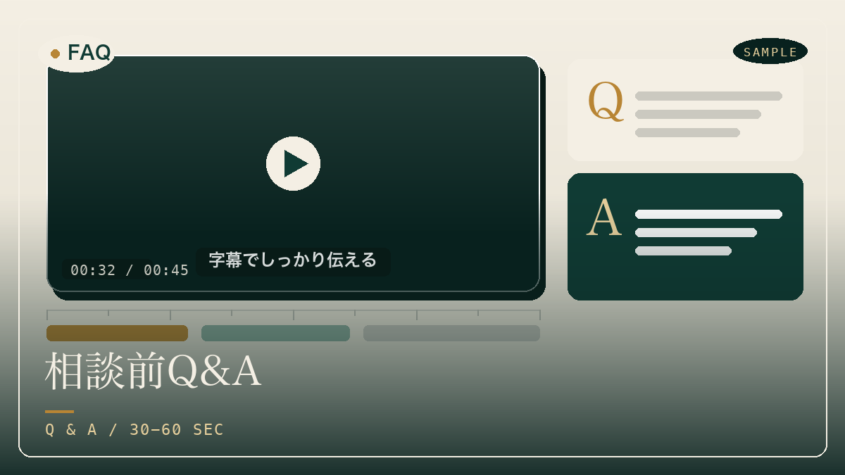 相談前Q&A動画の制作イメージ